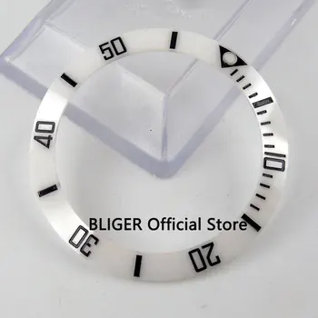 38mm alb ceramic bezel insert se potrivesc 40mm SUB ceas Automatic barbati ceas negru semnele făcute de BLIGER fabrica BB15