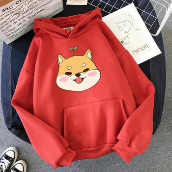 Jachete pentru Femei Desene animate Toamna Iarna Harajuku Kawaii Hanorace Câine Shiba Inu Femei Anime Imprimare Tricou Top Streetwear