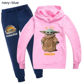 Copilul Yoda Pentru A-I Apăra Jachete Două Bucata Set Albastru Pantaloni Fetita Haine Haine Adolescente Îmbrăcăminte Costum De Băiat