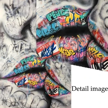 Wall Street Art Graffiti Tablouri Canvas Abstracte De Arta Pe Panza Printuri De Arta Iubitor Saruta Poza Pentru Camera De Zi Cuadros Decor