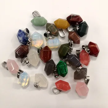 Moda 24buc piatra naturala de cristal mici pilon Pandantive & coliere pentru a face Bijuterii amestecat farmecul Punct de accesorii en-gros