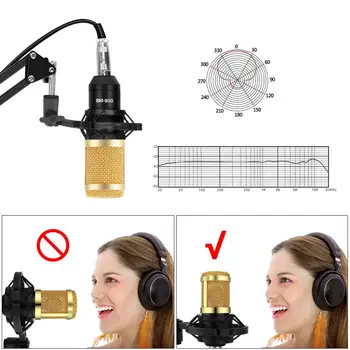 Profesionale BM 800 de Studio cu Condensator Microfon Kit Vocale Înregistrare Karaoke Microfone cu placa de Sunet Microfon Pentru Calculator PC