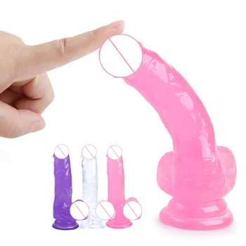 Jucării erotice Jelly Vibrator Realist Jucării pentru Adulți Moale femeia patrunde barbatul Penis Artificial ventuza Mare Penis artificial Jucarii Sexuale pentru Femei