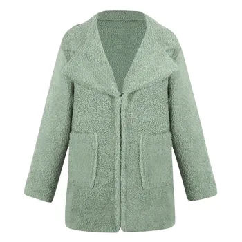 KANCOOLD blana fals cald gros buclat teddy haina noua colectie de iarna de haine de sex feminin supradimensionat cu sub adăposturi verde