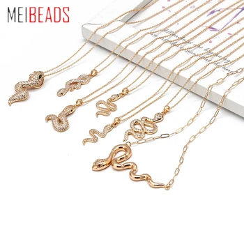 MEIBEADS 1 BUC Delicate Cupru Șarpe Animal Pandantiv Colier de Lanț Șarpe Pentru Femei Drăguț Moda Bijuterii Bijoux Cadouri BD398