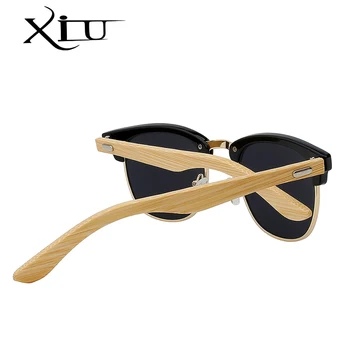 XIU Jumătate Metal Bambus Bărbați ochelari de Soare pentru Femei Brand Designer de Ochelari Oglindă Ochelari de Soare Moda Gafas Oculos De Sol UV400