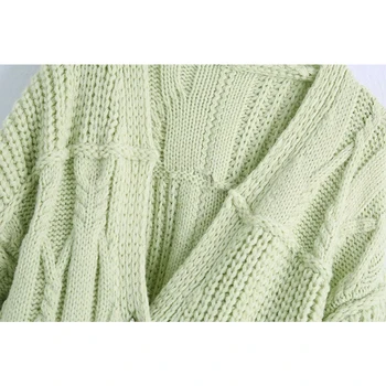 2020 Nou Toamna Iarna Femei Mozaic Knit Cardigan V-Neck stras buton Mâneci Lungi Casual Femei Pulovere de Moda
