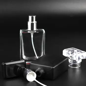30ml pătrat de parfum spray sticla sticla sticla cu pulverizator și negru sticla reutilizabile sticla de parfum transparent Q5P5