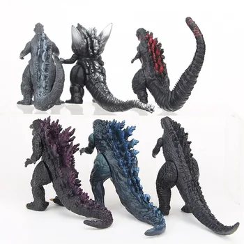 6pcs/set BANDAI Q Godzilla Red Lotus Godzilla, Monstrul Regele Dinozaurilor PVC Copii Cadou figurina de Colectie Model de Papusa Jucării