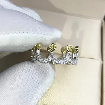2019 Printesa Cubic Zirconia Inima Coroana de Bijuterii de Inel de Logodna Petrecere de Nunta Inele Pentru Femei Bijuterii de Nunta Cadouri de diamant