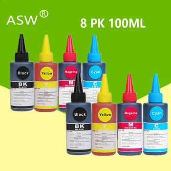 ASW 8PK Universal 100ml Refill Cerneala Dye Kit pentru Epson pentru Canon pentru HP pentru Fratele Toate Model de Imprimanta cerneala CISS Cerneala Voor inkt Rezervor