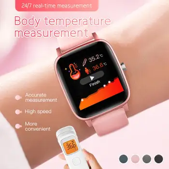 T98 Temperatura Corpului Smartwatch IP67 rezistent la apa Bluetooth5.0 Pedometru, Monitor De Ritm Cardiac Pas Contor Inteligent Ceas Pentru Barbati Femei