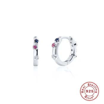 GS Colorate Zircon Cercel Pentru Femei Argint 925 Pendientes Creatoare de Moda Simplu Piercing Bijuterii Fine Cadou