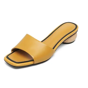 Piele naturala scăzut ciudat Tocuri femei papuci sandale casual de vara plaja Pantofi pentru Femeie pantofi pentru femei