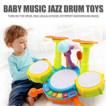 Copii Jucărie Set de Tobe Instrumente Muzicale de Educație Timpurie Muzicale Tobe pentru Copii mici set de Tobe Electronice Cadou pentru Băieți și Fete