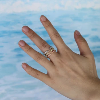 Dimensiunea deschis alb cubic zirconia folie de femei deget plin reglabil dimensiune inel moda bijuterii