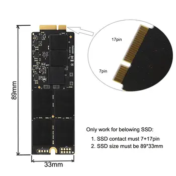 Jimier USB 3.0 17+7Pin SSD Caz pentru 2012 Mac book Pro Retina-A1425 A1398 MC975 MC976 MD212 MD213 ME662 ME664 ME665