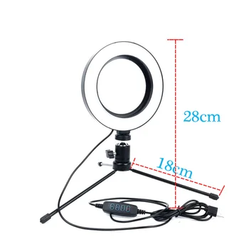 Estompat LED Selfie Inel de Lumina pe Youtube un Video de pe Live Studio Foto, Fotografie Lumină de Iluminat Cu Suport de Telefon-USB Plug Trepied