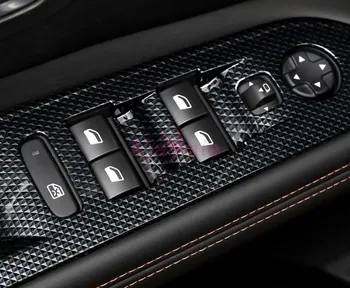 Accesorii Pentru Peugeot 3008 5008 2017 2018 Fibra De Carbon De Culoare Auto Usi De Interior Cotiera Panoul De Comandă Butoane De Lift Capacul Ornamental