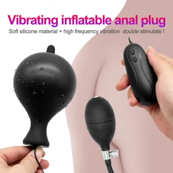 Gonflabile Anal Plug Cu 10 viteze Vibratoare Pentru Femei punctul G Stimulator Anal Dilatator Dop de Fund jucarii Sexuale Pentru Barbati Prostata pentru Masaj