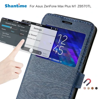 Pentru Asus ZenFone Max Plus M1 ZB570TL Telefon cu Clapeta Sac de Caz Pentru Asus ZenFone Max Plus M1 Fereastra de Vizualizare Cartea Caz Silicon Capac Spate