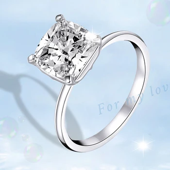 OEVAS Argint 925 Spumante 3 Carate Ridicat de Carbon Diamant Inele de Nunta Pentru Femei Petrecerea de Logodna Bijuterii Fine Cadou
