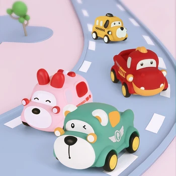 Copilul Montessori Jucării Vechi de Un An de Desene animate Trage Înapoi Mașina Juguetes Carro Animal Vehicul Educație Moale Jucarii pentru Copii de Baiat Cadou de Crăciun