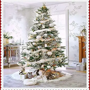 1 buc Alb de Pluș Pom de Crăciun Fuste de Blana Crăciun Fericit Decor pentru Casa Natal Natal Copac Fuste Decor de Anul Nou