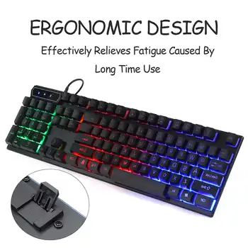 Prin cablu USB 104 Taste Tastatură Mecanică de Gaming RGB Lumina Transparent Taste Ergonomie Ergonomie Tastatură rezistent la apa