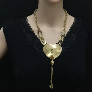 En-gros din Oțel Inoxidabil, Bijuterii Vintage de Culoare de Aur Colier Cercei Seturi Pentru Femei Cadou SFGZBFCB