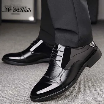 Business Casual din Piele Pantofi Respirabil Barbati Casual Pantofi Nunta, Pantofi Oxfords Cauciuc Formale Rochie de Pantofi Chaussure Homme 2020