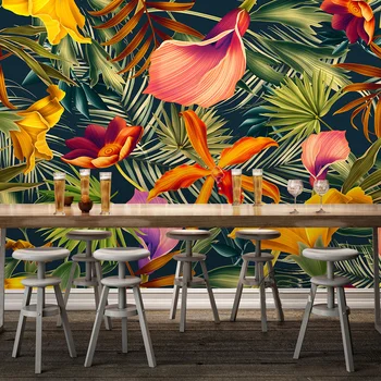 Asia de sud-est Stil de Pădure Tropicală Colorate Frunze 3D Tapet Mural Restaurant Cluburi KTV Bar Modern de Personalitate picturi Murale