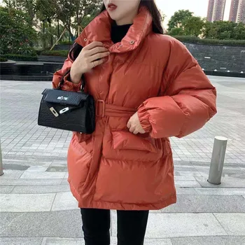 Leiouna Fermoar Solid Doamnă Birou Supradimensionat 2020 Noua Moda Femei Parka Oblice De Iarnă De Sex Feminin Strat Cald Coreean Sacou Feminin