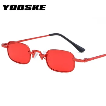 YOOSKE Dreptunghi ochelari de Soare Retro Bărbați Femei Mici Ochelari de Soare Designer de Moda Steampunk Ochelari de sex Masculin Epocă Eyeglassses UV400