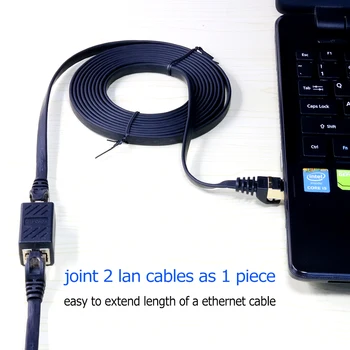 Xintylink conector rj45 dubla cablu ethernet adaptor 8p8c cat7 cat5e cat6 network extender extensie soclu capul drept
