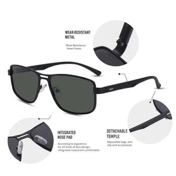 AOFLY DESIGN de BRAND Polarizat ochelari de Soare Pentru Barbati 2020 Pătrat Cadru Metalic Noapte Driver de Pescuit Ochelari de Soare de sex Masculin zonnebril heren