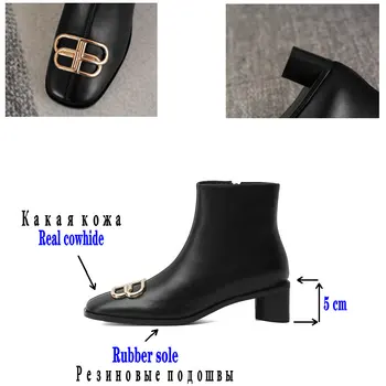 QZYERAI Nou Stil de Iarnă Glezna din Piele pentru Femei Cizme Chelsea Cizme Cizme de Moda pentru Femei Pantofi