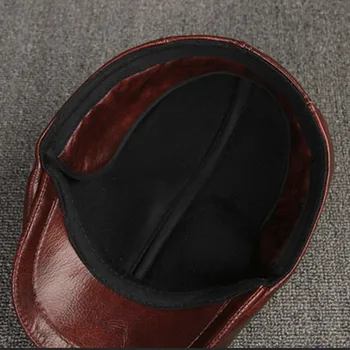 XdanqinX Bărbați Pălărie de Iarnă mai Gros Cald piele de Vacă din Piele Berete Cu Urechile Snapback Branduri de Moda Limba Capac de sex Masculin Os Tata Pălării