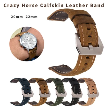 BEAFIRY Eliberare Rapidă Ceas Trupa Bretele 20mm 22mm 24mm Reale Crazy Horse Piele de Vițel Kaki Maro Negru Verde Albastru pentru Barbati