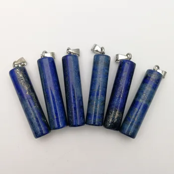 6pcs Natural Lapis lazuli Piatră farmec Cilindrice pandantive pentru Femei Bijuterii Accesorii DIY Colier Reiki de Vindecare Cadou