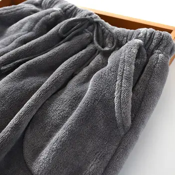 2020 Toamna Iarna de Lungă, pantaloni de Flanel Cald solidă pentru Bărbați Pijama Groasă Bărbați Pijamale Coral Fleece Somn Lounge Pijamale, Îmbrăcăminte