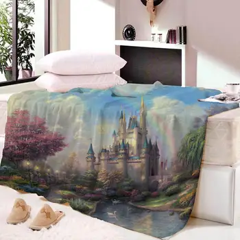 Personalizat Rainbow castle Super Moale de Somn pătură de Catifea Pluș Prosop de Plaja Pentru Copii Pătură Aruncă Vara cearceaf de Călătorie Dropship