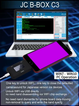 JC B-BOX C3 DFU Instrument Windows DCSD Cablu Pentru IOS A7-A11 O Cheie Mod Violet pentru iPhone & iP*d Modifica NAND Syscfg Date DFU CUTIE