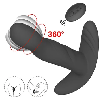 360 De Grade De Rotație Anal Plug Vibrator Din Silicon Sex Masculin, Prostata Pentru Masaj Butt Plug Anus Vibrator G-Spot Stimula Jucărie Sexuală Pentru Bărbați