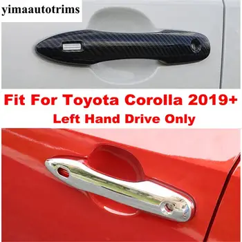 ABS Chrome / Aspect Fibra de Carbon Ușa Trageți mânerul ușii Mâner Capac de Acoperire Trim Fit Pentru Toyota Corolla 2019 2020 2021 Accesorii