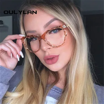 Oulylan Transparent Ochelari de vedere pentru Femei de Moda Ochi de Pisică Ochelari Rame Clar Miopie Cadru