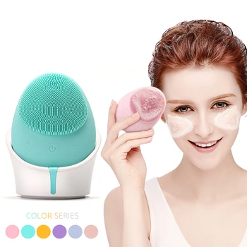 Electric Silicon Perie De Curățare Faciale Vibrație Sonică Fata Perie De Spalat Masaj Facial Wireless Perie De Curățare Faciale