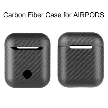 Rezistent la praf rezistent la Socuri Fibra de Carbon Cască Caz de Protecție Pentru Apple AirPods Slim Lux de Lumină Acoperă pentru Apple AirPods Caz