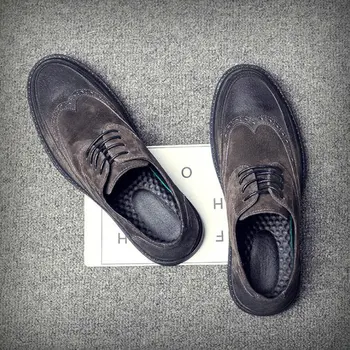 Brand de Moda Mens Apartamente Pantofi Casual Stil Britanic oxfords de Afaceri Pantofi Bărbați Rochie de piele de căprioară Bocanc Petrecere Formală Pantofi