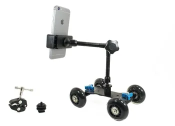 4 Roata de Masă Mobile de Rulare Dolly Slider Auto cu Smartphone Clamp Mount kit